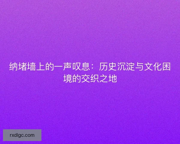 纳堵墙上的一声叹息：历史沉淀与文化困境的交织之地